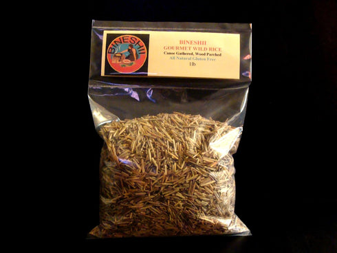 BINESHII 1 LB MN WILD RICE AMERICAN INDIAN HAND HARVESTED & WOOD PARCHED ALL NATURAL!