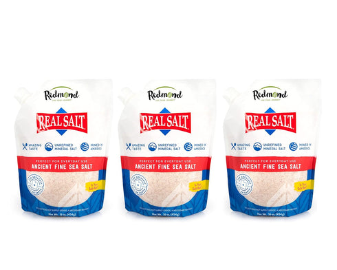 Redmond Real Salt - Ancient Fine Sea Salt, Unrefined Mineral Salt, 16