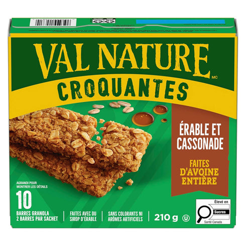 10 Count, 210g/7.4 oz., NATURE VALLEY Crunchy Maple Brown Sugar Granola Bars, {Imported from Canada}