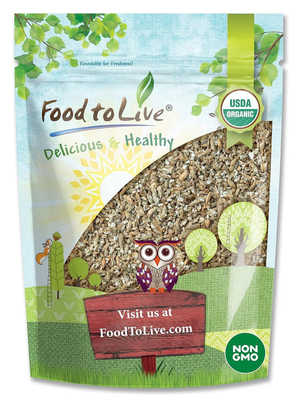Food to Live Organic Cracked Rye Berries, 4 Pounds - Non-GMO. Crushed