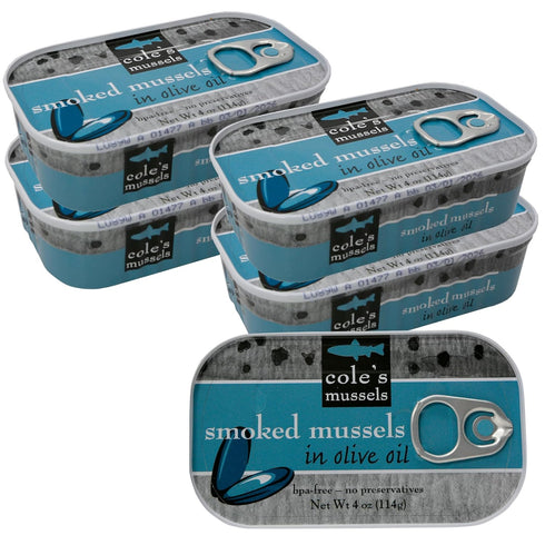 Coles Patagonian Smoked Mussels Canned in Extra Virgin Olive Oil | 4oz