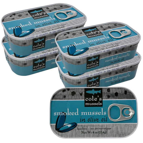 Coles Patagonian Smoked Mussels Canned in Extra Virgin Olive Oil | 4oz