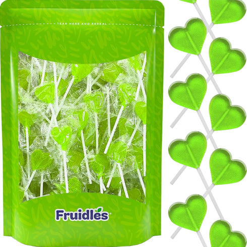 5g (300 Fruidles Lollipops Mini Heart Shaped Flavored Delicious Lollipop, Individually Wrapped, Lollipop Lollipops