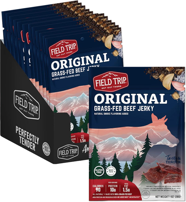 Field Trip Beef Jerky, Original, 1 Oz Bag, 12 Bags/carton