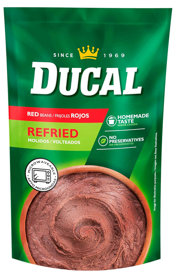 Ducal Refried Red Beans Pouch, 8 Ounce (Pack of 24) - Instant