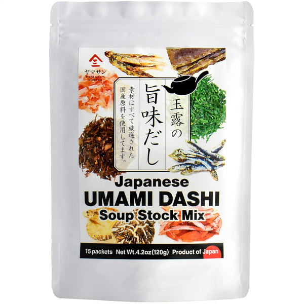 Chaganju Dashi Stock, Dashi Packet for Ramen Broth, Miso Soup, Udon, Shabu Shabu & Hot Pot Soup Base, 8g × 15pacs