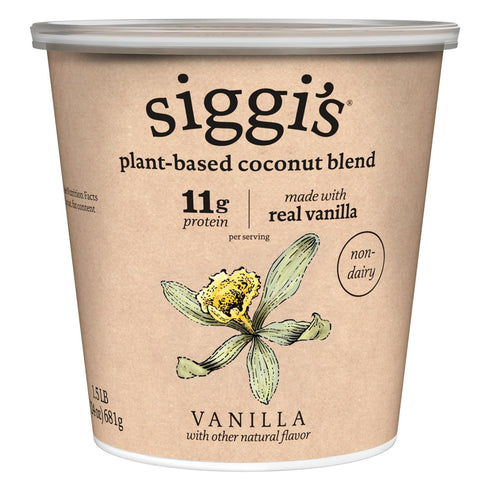 siggi's Plant-Based Coconut Blend, Vanilla Dairy Free Snack, More Protein Than Sugar,