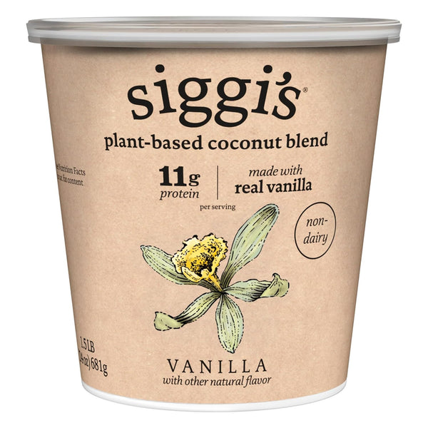 siggi's Plant-Based Coconut Blend, Vanilla Dairy Free Snack, More Protein Than Sugar,
