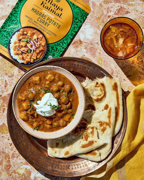 Maya Kaimal Organic Indian Madras Potato Curry | Microwaveable, Ready to Eat, Fully Cooked Potatoes, Sweet & Chickpeas