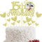 Sumerk 15th Anniversary Cake Topper, 13pcs Gold Glitter Cake Decorations with Small Heart for Celebration