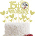 Sumerk 15th Anniversary Cake Topper, 13pcs Gold Glitter Cake Decorations with Small Heart for Celebration