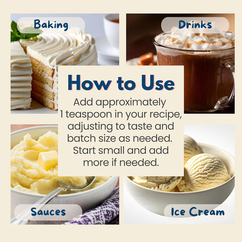 2 Oz Organic Butter Extract for Baking, Ice Cream, Drinks and Candy - - Oil-Soluble - By Harvest Moon Delights - Butter