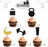 Glitter Gym Theme Cupcake Toppers, Weight Lifting Cupcake Toppers for Fitness Themed Birthday Party Supplies