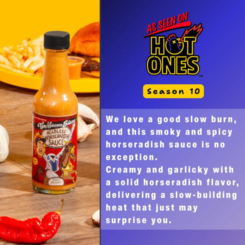 4 pack, 5oz Torchbearer Hot Ones Variety Hot Sauce - Garlic Reaper, Son Of Zombie, Zombie Apocalypse, Headless