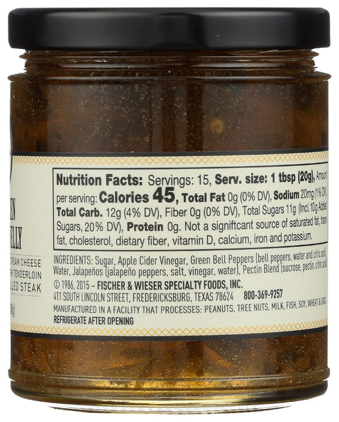 10.9 (Pack 6) Fischer & Wieser Mild Green Jalapeo Jelly, Ounces