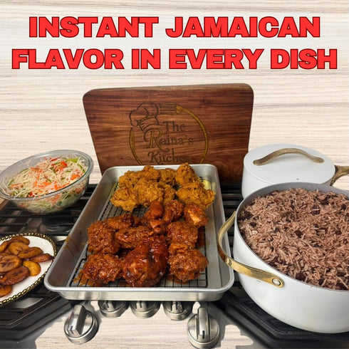 8 oz (Pack 4), The Rainas Kitchen Jamaican Seasoning Collection - Raining Fire Scotch Bonnet Pepper Salt, Ocean Rain