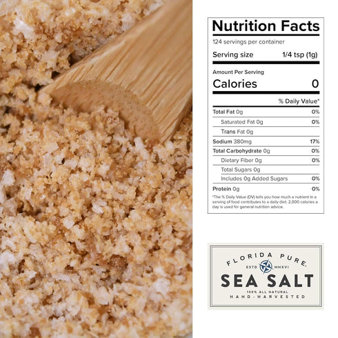 80+ (3 oz. FLORIDA PURE Maple Bacon Sea Salt - Smoky, Mineral Salt, Natural, Unrefined, Non Iodized - for Baking