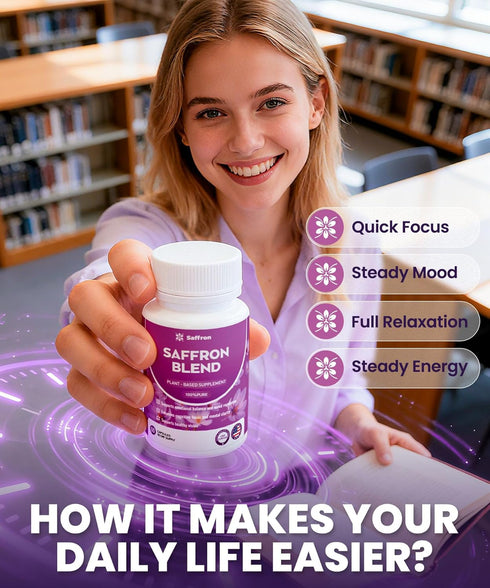 ZonaVitalis B6 60 Capsules(30 Saffron Supplements for Men & Women - Mood, Energy & Vision Support - Saffron, Magnesium