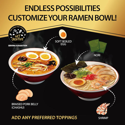 Pack 6 Pack (6 O'scallion of Ramen Noodles - Authentic Japanese Taste - Fresh Pre-Cooked Noodles, Rich Soup Base