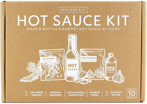 millhouse spice co. 3 3 16 Unique Gift for Men, Deluxe Hot Sauce Making Kit, Varieties of Chili Peppers, Gourmet Spice