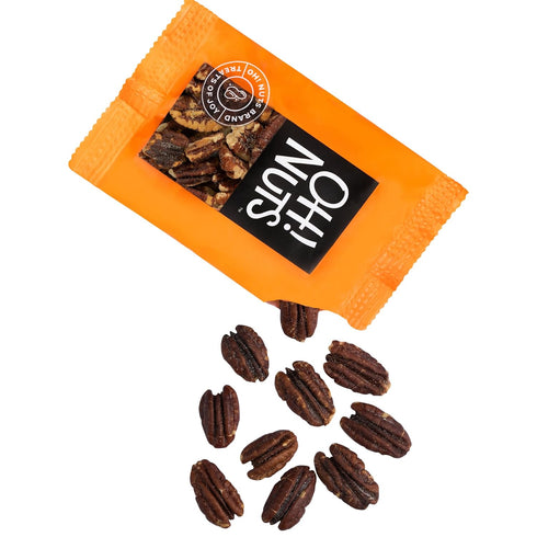 12 Packs (1.5 oz Oh! Nuts Pecans Roasted Salted Individual Nut Snacks for On-the-Go - Convenient Nut Snacks for School