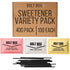 Bolt Box (400 total, 100 each) Sugar & Sugar Substitute Packets Assorted Variety Pack