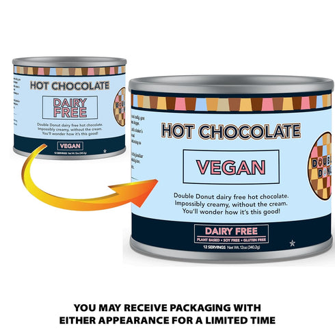 12 Double Donut Coffee Dairy Free Hot Chocolate Mix, Non Dairy Instant Vegan Hot Chocolate Mix, Ounce