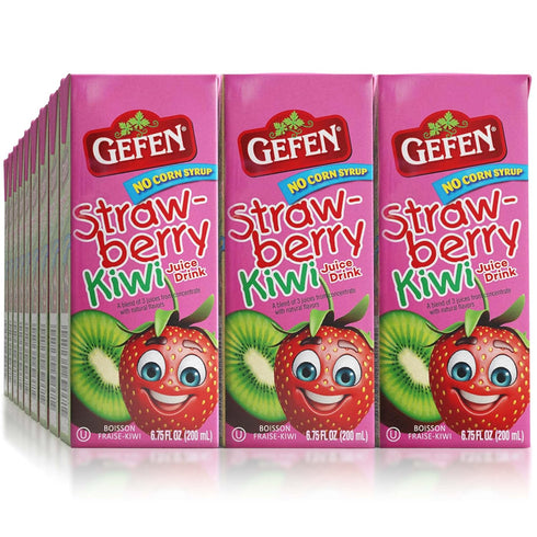 Gefen Strawberry Kiwi Juice Box Drinks with Straw (27 Pack) | No
