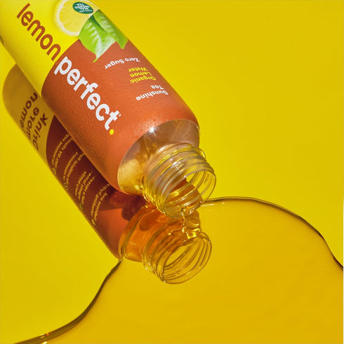 15.2 oz (12-Pack) Lemon Perfect Sunshine Tea, Half Flavored Lemon Water (Original Lemon) & Half Iced Tea, Organic, Zero