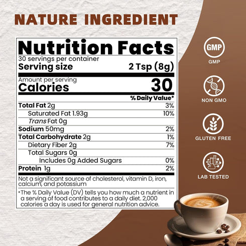 10 1 Immunity 30 8.5 Oz Mushroom Coffee with Cocoa Powder, in Mushroom Blend Instant Powder, Coconut & MCT | Focus