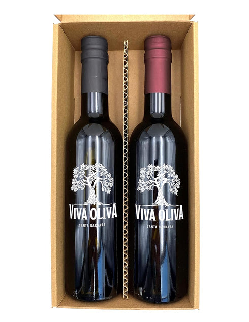 Viva Oliva 375ml (12.7oz) Set 18 100% Two Gift - Tuscan Herb Infused Olive Oil & Year Traditional Barrel Aged Balsamic