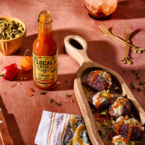 Local Hive Honey Pack 3-Pack Local Hive BBQ Bold Chipotle, Hatch Chile & Habanero Hot Sauces with Raw Honey