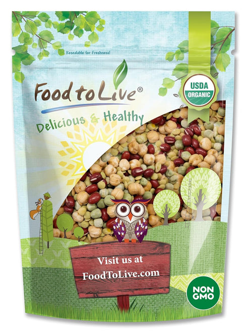 Food to Live Organic Crunchy Mix of Sprouting Beans, 3 Pounds -