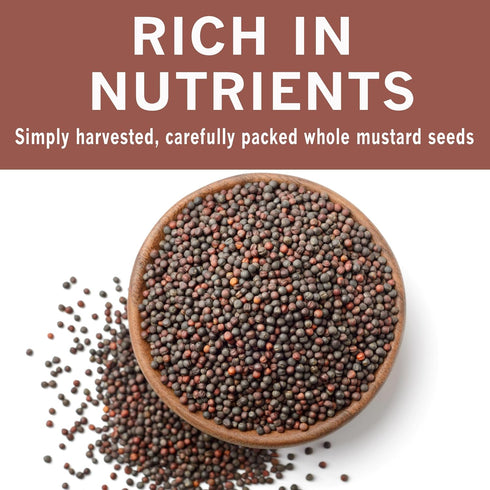 8 oz, SPICES VILLAGE Black Mustard Seeds, Whole Mustard Spice for Pickling and Chutney, Kosher, Gluten Free, Non GMO