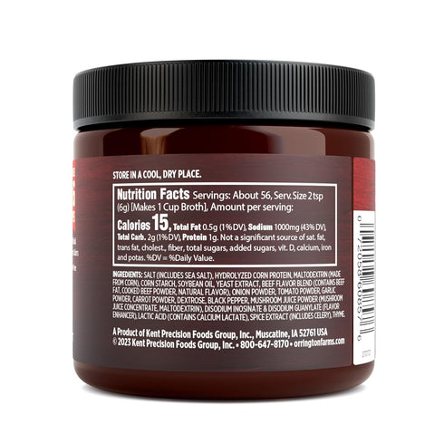Orrington Farms Beef Flavored Broth Base, Granulated Bouillon, 12 oz Jar