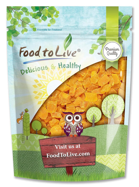 Food to Live - Dried Diced Mango, 1 Pound - Sweetened, Unsulfured,