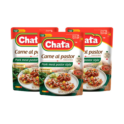Chata Authentic Mexican Carne Al Pastor, Seasoned Pork, 8 oz, Pack of