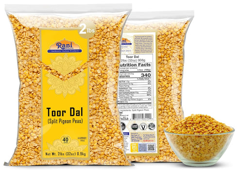 32oz (2lbs) 908g Rani Toor Dal (Split Pigeon Peas) ~ All Natural | Gluten Friendly | NON-GMO | Vegan | Indian Origin