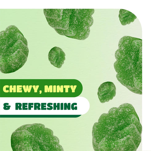 2 Spearmint Leaves Jelly Candy - Pound Bulk Bag - Classic Spearmint Candy with Soft Chewy Texture - Leaf Shaped Mint