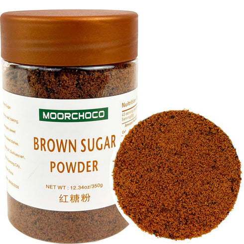 MOORCHOCO Black Sugar Powder from Yunnan, Pure Brown Sugar Sweetener for Cooking, Additive-Free