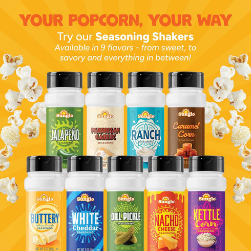 35oz Sunglo Nature-All Buttery Salt, Popcorn Salt Resealable Bag Bag, Natural Butter Popcorn Seasoning, Diacetyl-Free