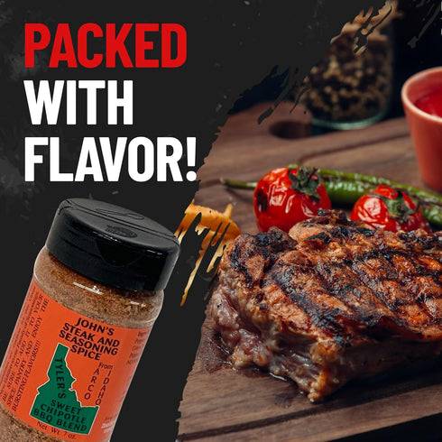 John’s Steak and Seasoning Spice, Sweet Chipotle Seasoning, Pork Chop, Chicken Wings, and Steak Seasoning, Gluten-Free, MSG-Free, Idaho-Made, Tyler’s Sweet Chipotle BBQ Blend, 7 oz