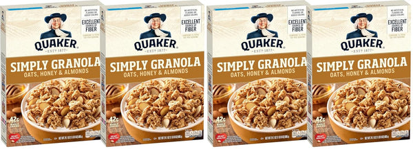 Quaker Simply Granola Honey & Almond,(Pack of 4)