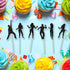 Ephlyn 24Pcs Dancing Cupcake Toppers Glitter Dancing Hip Hop Theme Cake Toppers Birthday Cake Decoration for Wedding