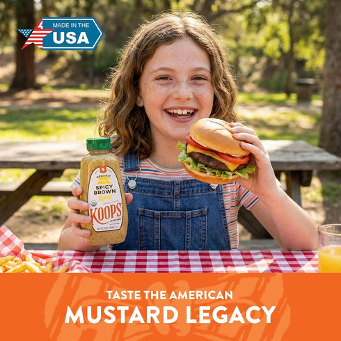 12 (Pack 2) Koops Mustard Organic Spicy Brown, Ounce