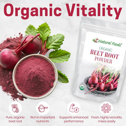 5 lb Organic Beet Root Powder - Red Superfood Supplement for Drinks, Juice, Smoothies Recipes - All Natural, Vegan, Non