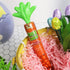 Pack 3 Needzo Plastic Carrot Filled with Orange Easter Chocolatey Pieces, Crunchy Shell Candy Coated Chocolatey