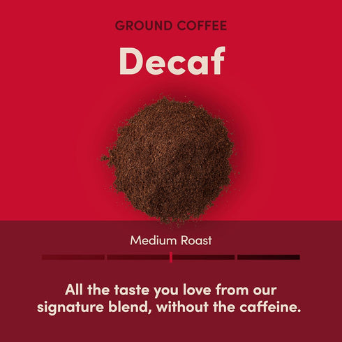 100% 12 Tim Horton's Arabica Medium Roast, Decaffeinated, Ground Coffee, Ounce