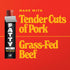 7g 1 oz. (Pack 10) FATTY Mini Meat Sticks, Made with Grass Fed Beef, Pork Raised Without Antibiotics, Protein Per