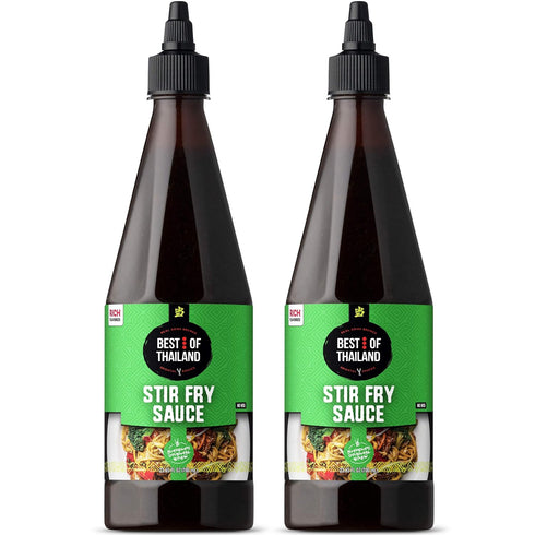 Best of Thailand Stir Fry Sauce, Authentic Asian-Brewed Marinade, 2 Pack of 23.65oz Squeezable Bottles, No MSG